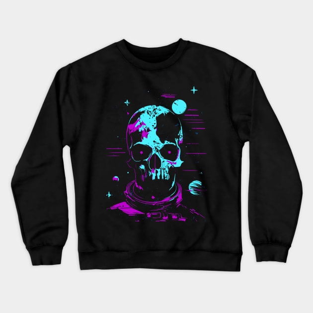 Space Skull Sci Fi Horror Crewneck Sweatshirt by Baron Mortis